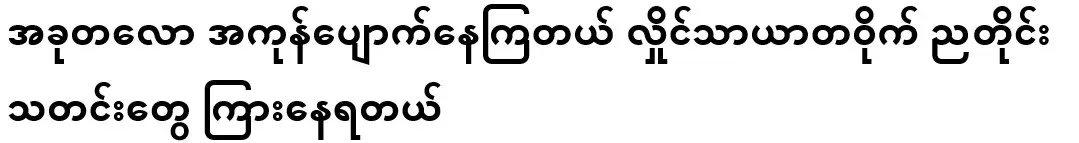 Now they are all missing. I hear the news every night around Hlaing Thayar