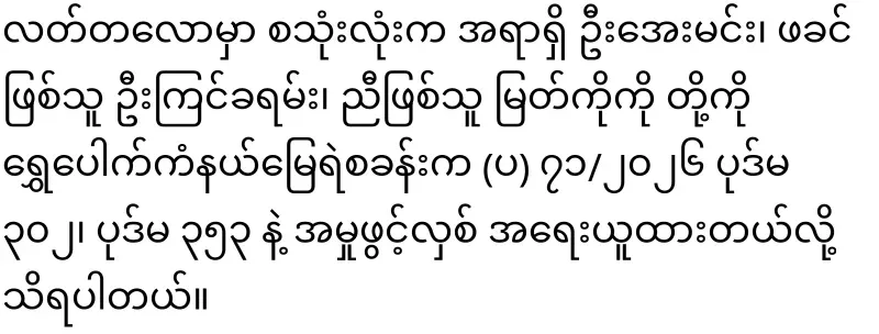 Aung Gya Aung, 4 police officers and three police officers