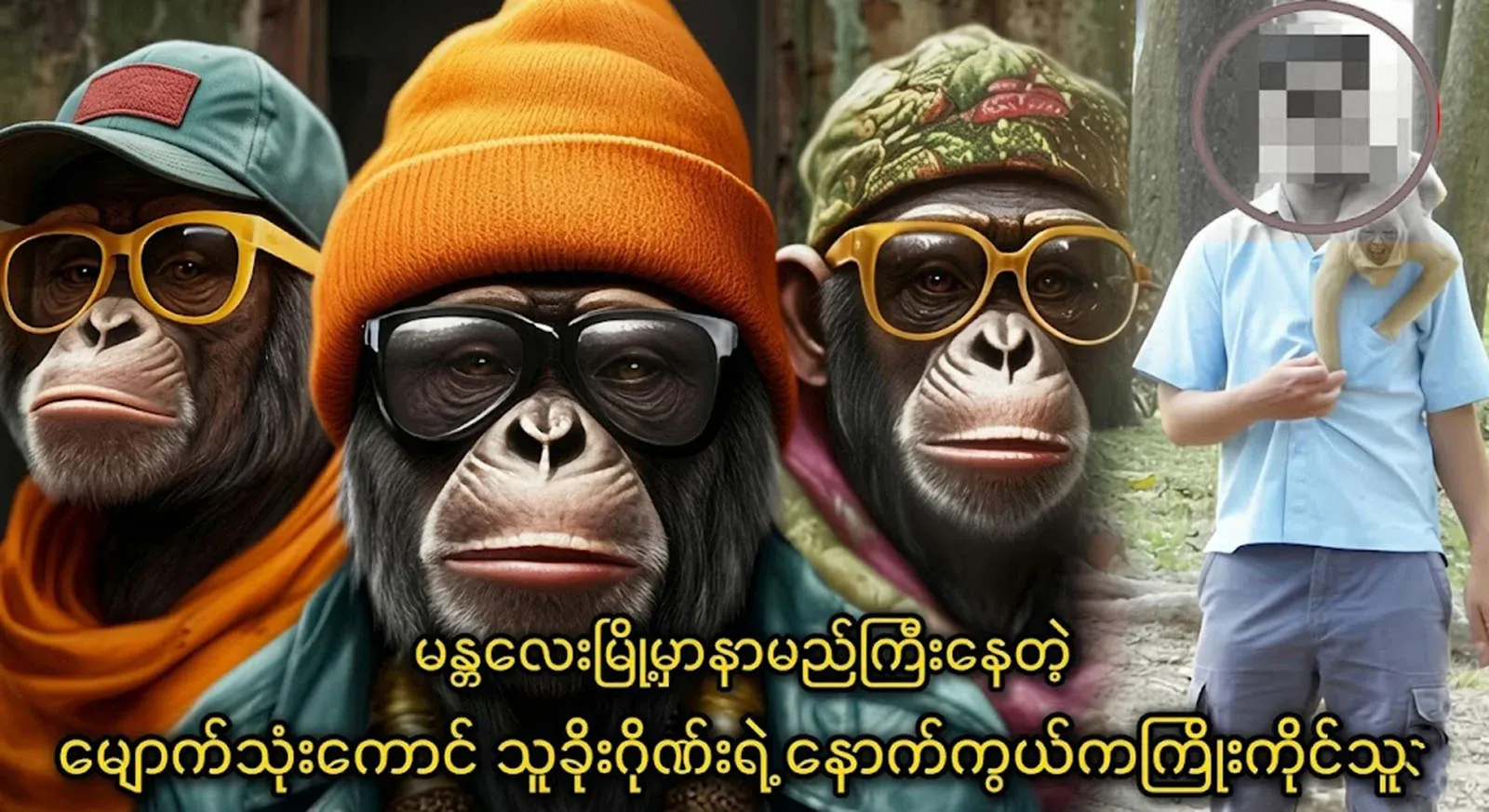 They have become advanced A gang of three monkeys who are training monkeys and doing advanced work
