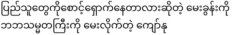 Kyaw Nu asked the president whether he was protecting the people