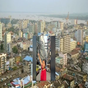 Full video of the streets of Yangon floating in the air