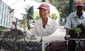 Grandfather U San Aye, a rickshaw puller rode a rickshaw until he was 85 years old 