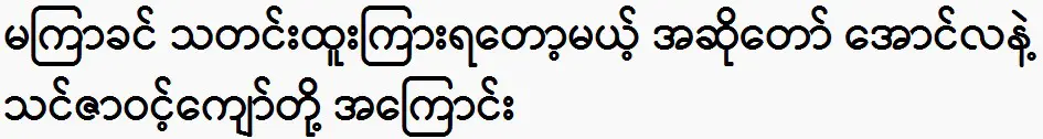 They all said about Thinzar Wint Kyaw and Aung Hla singer 